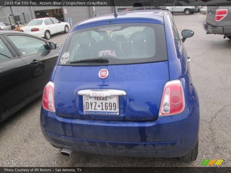 Azzuro (Blue) / Grigio/Nero (Gray/Black) 2013 Fiat 500 Pop