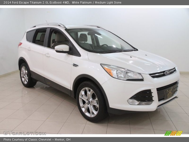 White Platinum / Medium Light Stone 2014 Ford Escape Titanium 2.0L EcoBoost 4WD