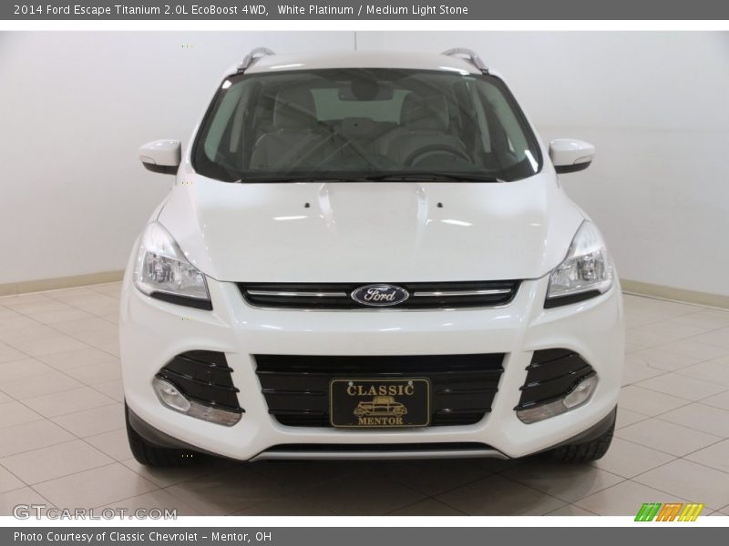 White Platinum / Medium Light Stone 2014 Ford Escape Titanium 2.0L EcoBoost 4WD