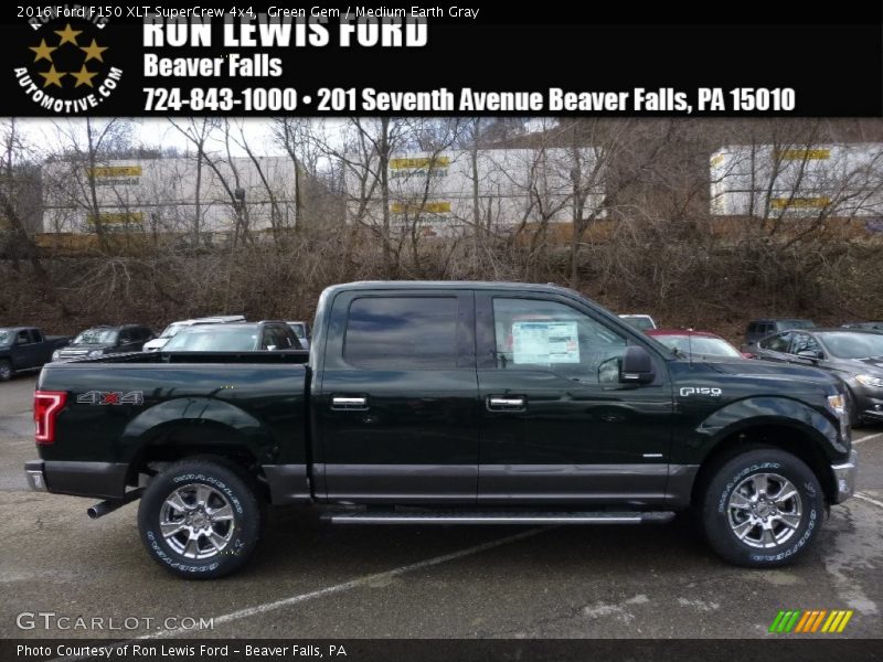 Green Gem / Medium Earth Gray 2016 Ford F150 XLT SuperCrew 4x4