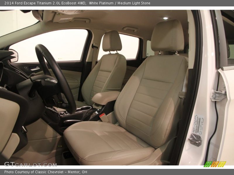 White Platinum / Medium Light Stone 2014 Ford Escape Titanium 2.0L EcoBoost 4WD