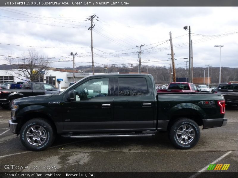 Green Gem / Medium Earth Gray 2016 Ford F150 XLT SuperCrew 4x4
