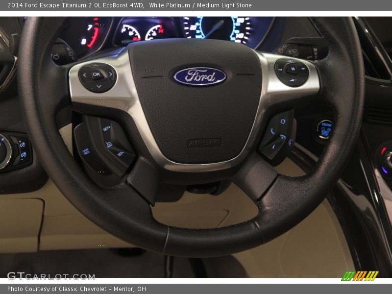 White Platinum / Medium Light Stone 2014 Ford Escape Titanium 2.0L EcoBoost 4WD