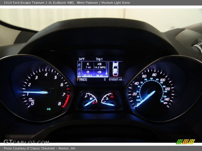 White Platinum / Medium Light Stone 2014 Ford Escape Titanium 2.0L EcoBoost 4WD
