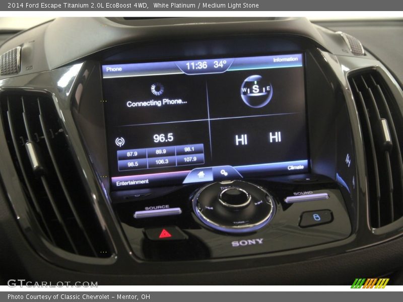 White Platinum / Medium Light Stone 2014 Ford Escape Titanium 2.0L EcoBoost 4WD