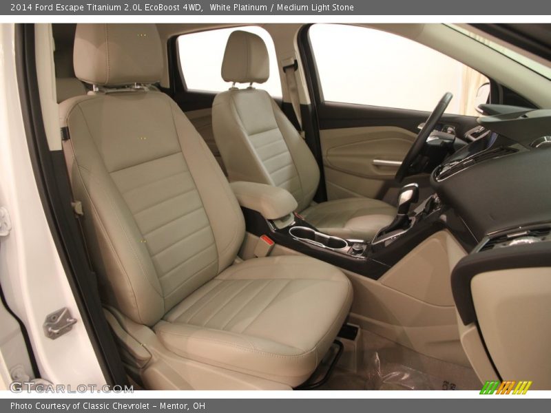 White Platinum / Medium Light Stone 2014 Ford Escape Titanium 2.0L EcoBoost 4WD
