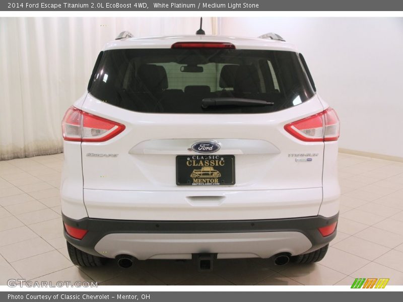 White Platinum / Medium Light Stone 2014 Ford Escape Titanium 2.0L EcoBoost 4WD