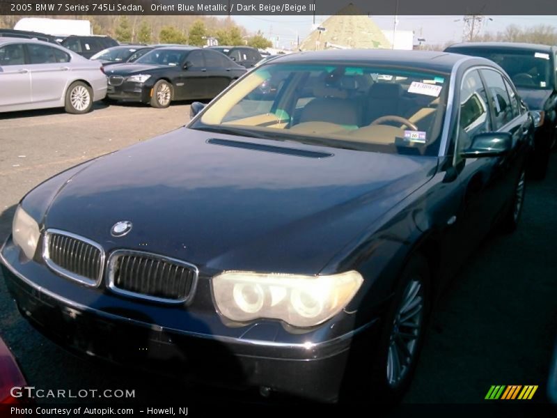 Orient Blue Metallic / Dark Beige/Beige III 2005 BMW 7 Series 745Li Sedan