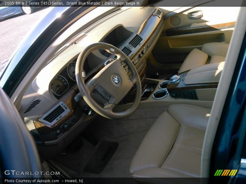 Orient Blue Metallic / Dark Beige/Beige III 2005 BMW 7 Series 745Li Sedan