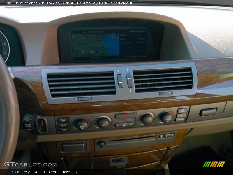 Orient Blue Metallic / Dark Beige/Beige III 2005 BMW 7 Series 745Li Sedan