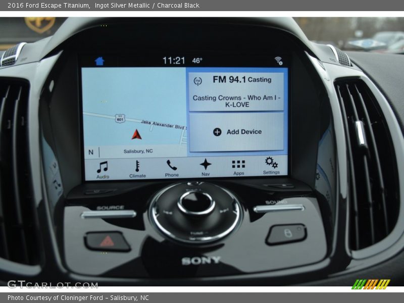 Ingot Silver Metallic / Charcoal Black 2016 Ford Escape Titanium