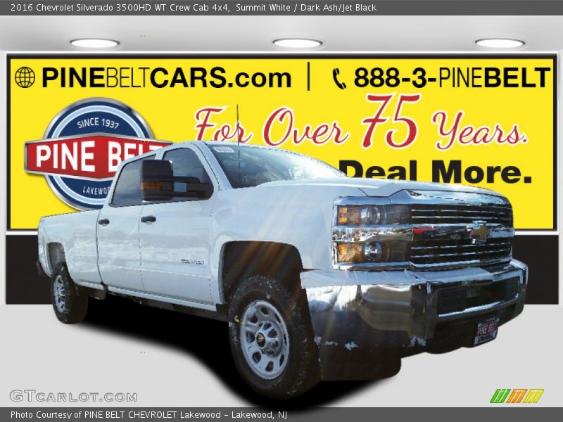 Summit White / Dark Ash/Jet Black 2016 Chevrolet Silverado 3500HD WT Crew Cab 4x4