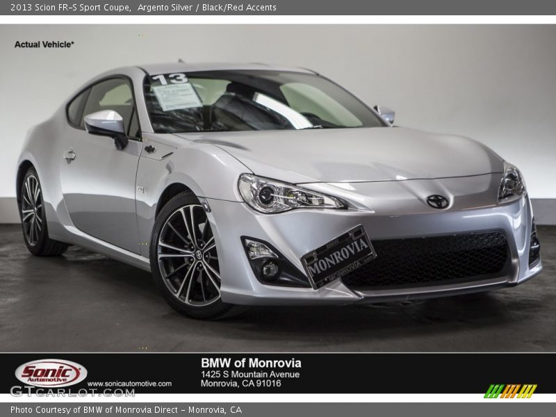 Argento Silver / Black/Red Accents 2013 Scion FR-S Sport Coupe