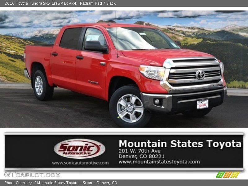 Radiant Red / Black 2016 Toyota Tundra SR5 CrewMax 4x4