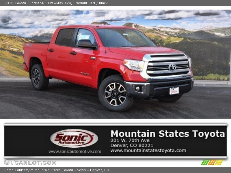 Radiant Red / Black 2016 Toyota Tundra SR5 CrewMax 4x4