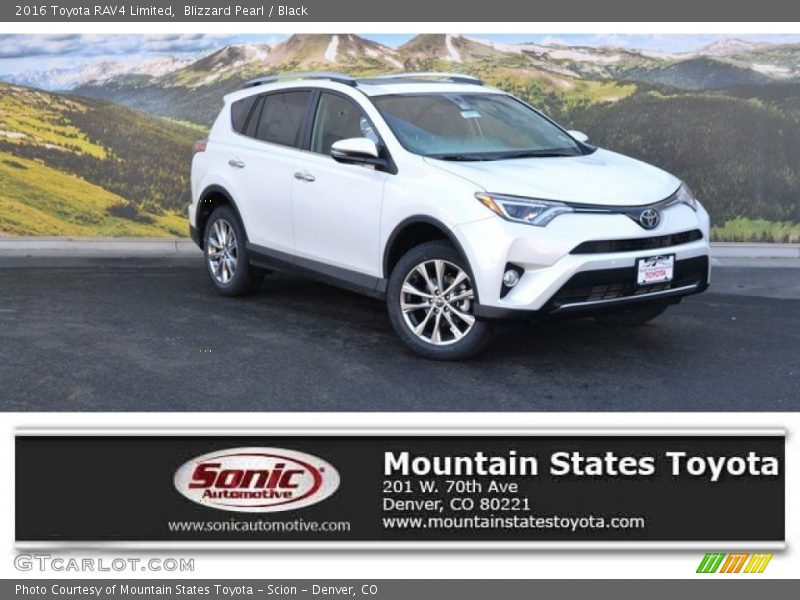 Blizzard Pearl / Black 2016 Toyota RAV4 Limited