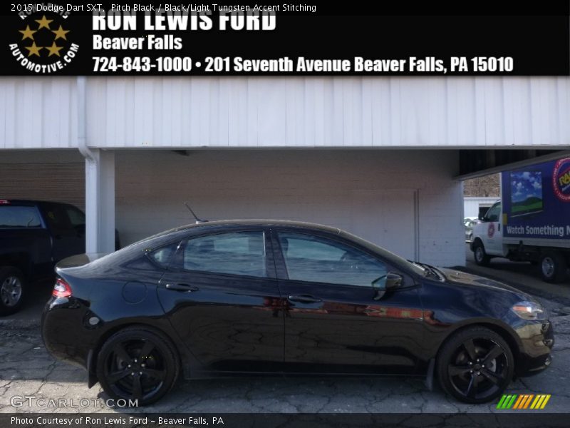 Pitch Black / Black/Light Tungsten Accent Stitching 2015 Dodge Dart SXT
