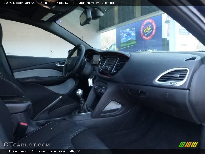 Pitch Black / Black/Light Tungsten Accent Stitching 2015 Dodge Dart SXT