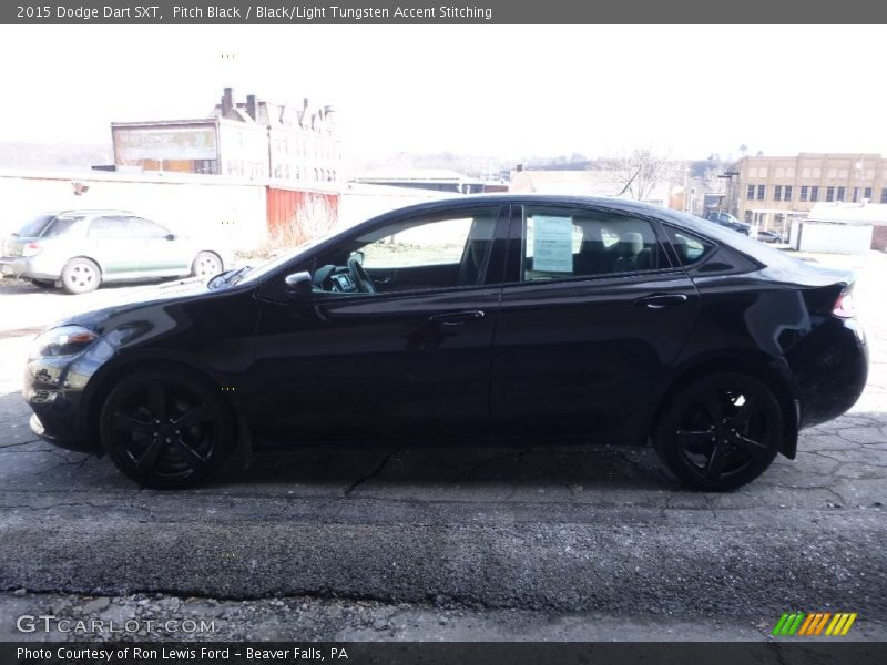 Pitch Black / Black/Light Tungsten Accent Stitching 2015 Dodge Dart SXT