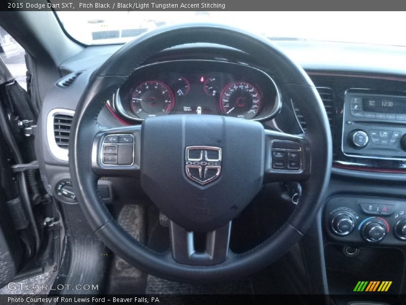 Pitch Black / Black/Light Tungsten Accent Stitching 2015 Dodge Dart SXT