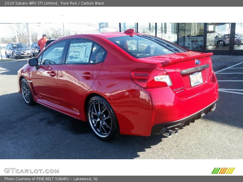 Pure Red / Carbon Black 2016 Subaru WRX STI Limited