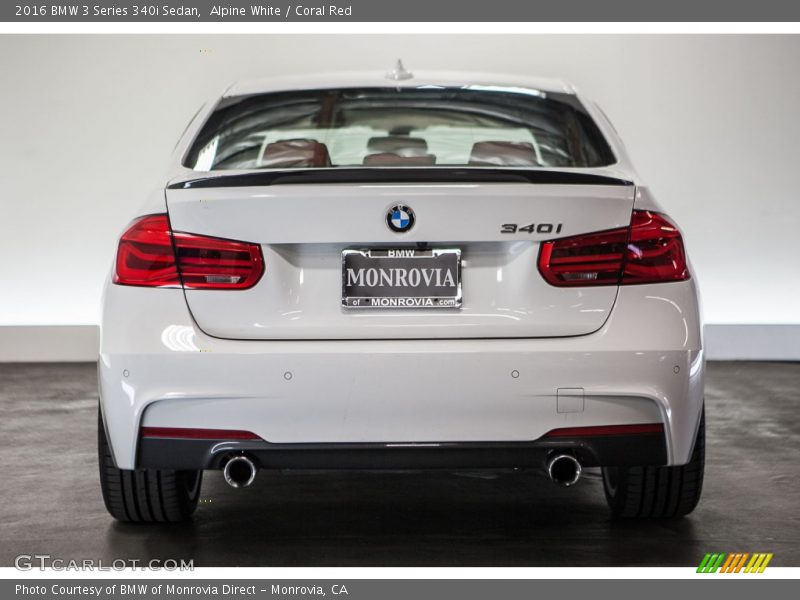 Alpine White / Coral Red 2016 BMW 3 Series 340i Sedan
