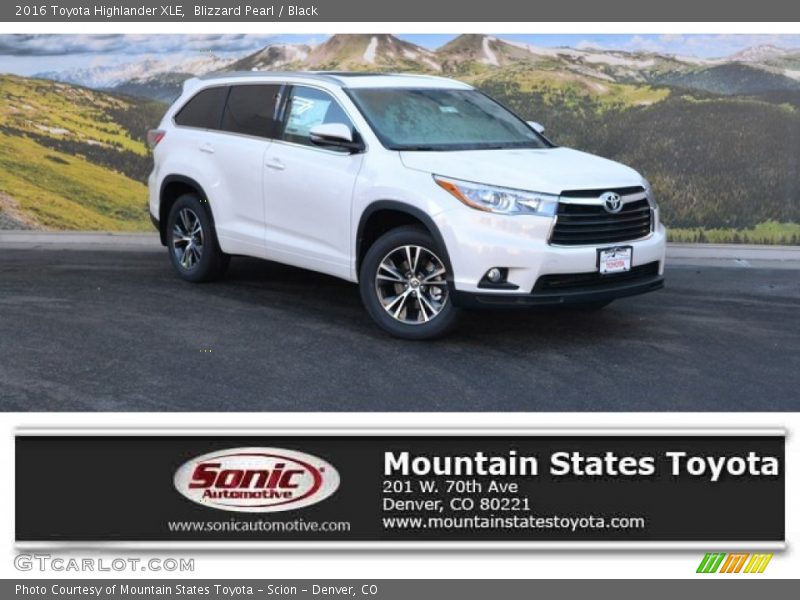 Blizzard Pearl / Black 2016 Toyota Highlander XLE