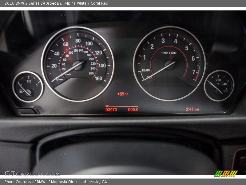 Alpine White / Coral Red 2016 BMW 3 Series 340i Sedan