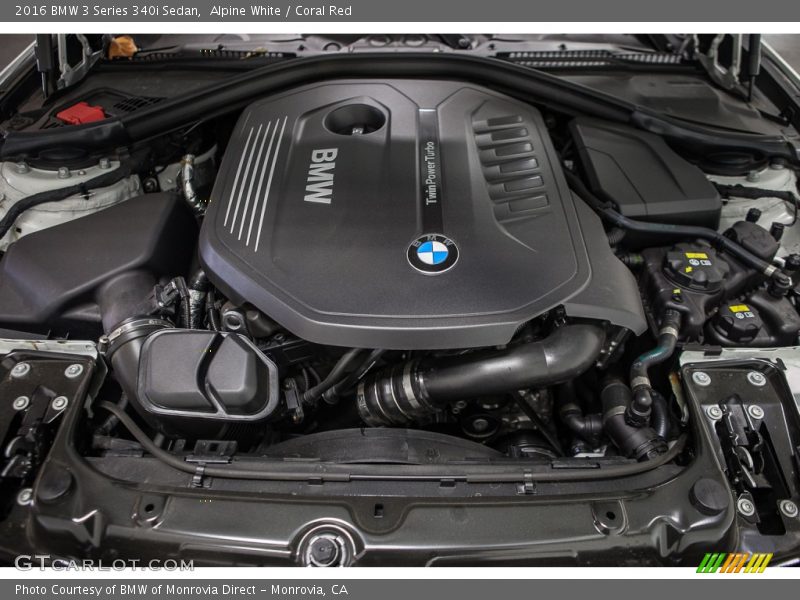 Alpine White / Coral Red 2016 BMW 3 Series 340i Sedan