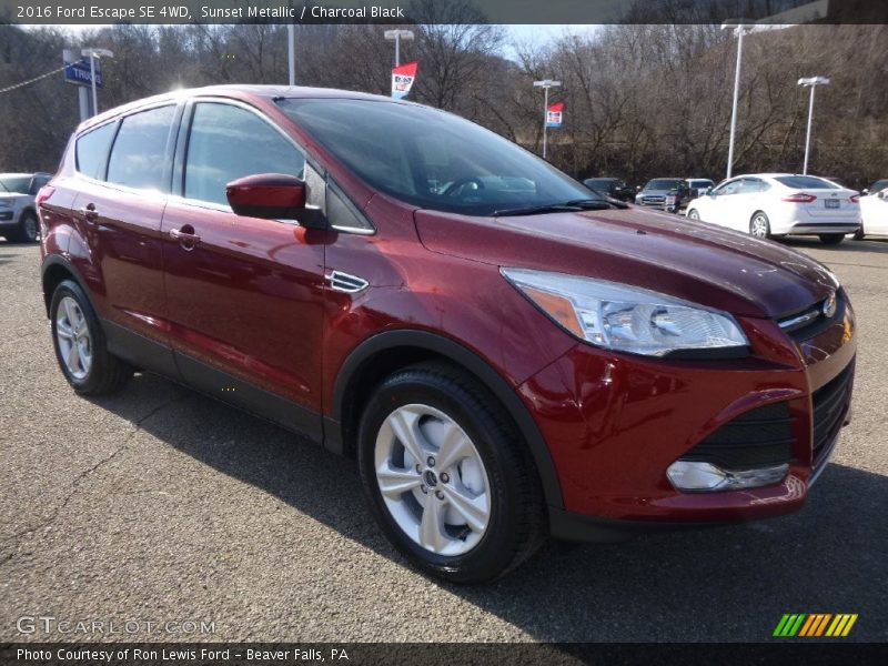 Sunset Metallic / Charcoal Black 2016 Ford Escape SE 4WD