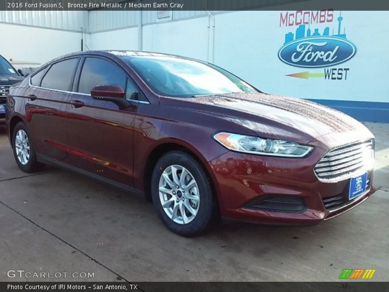 Bronze Fire Metallic / Medium Earth Gray 2016 Ford Fusion S