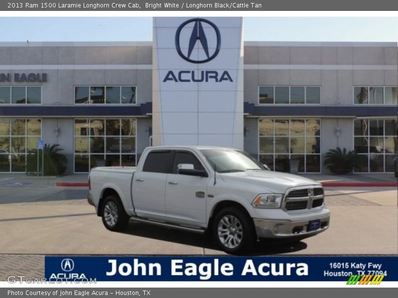 Bright White / Longhorn Black/Cattle Tan 2013 Ram 1500 Laramie Longhorn Crew Cab