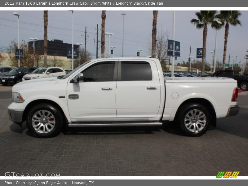 Bright White / Longhorn Black/Cattle Tan 2013 Ram 1500 Laramie Longhorn Crew Cab