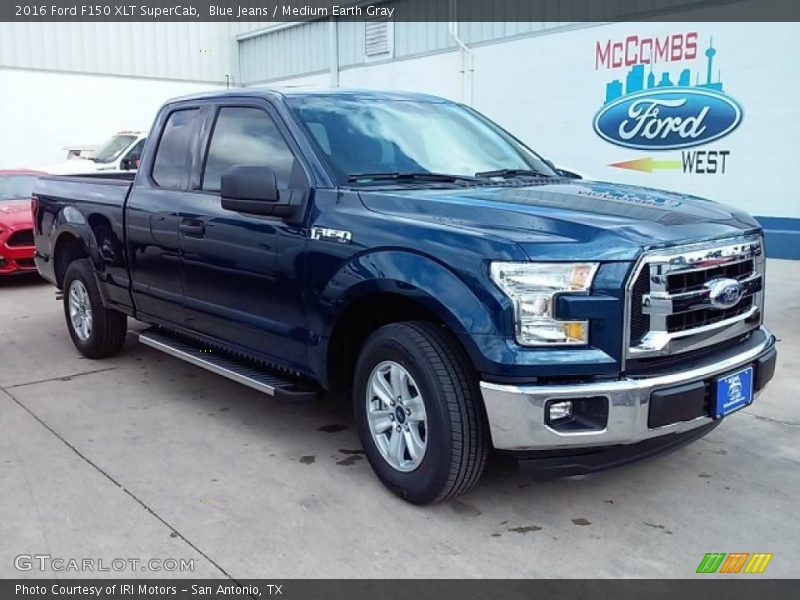 Blue Jeans / Medium Earth Gray 2016 Ford F150 XLT SuperCab