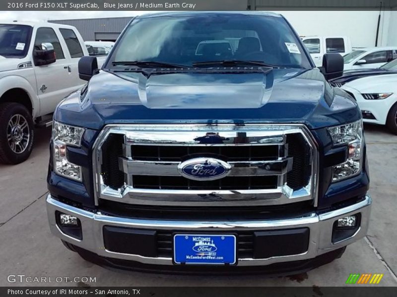 Blue Jeans / Medium Earth Gray 2016 Ford F150 XLT SuperCab