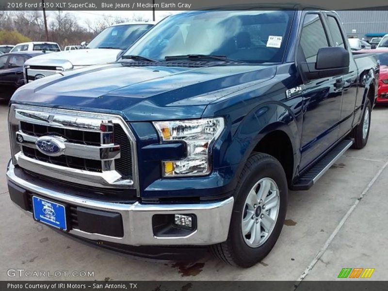 Blue Jeans / Medium Earth Gray 2016 Ford F150 XLT SuperCab
