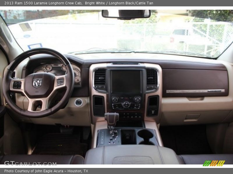 Bright White / Longhorn Black/Cattle Tan 2013 Ram 1500 Laramie Longhorn Crew Cab