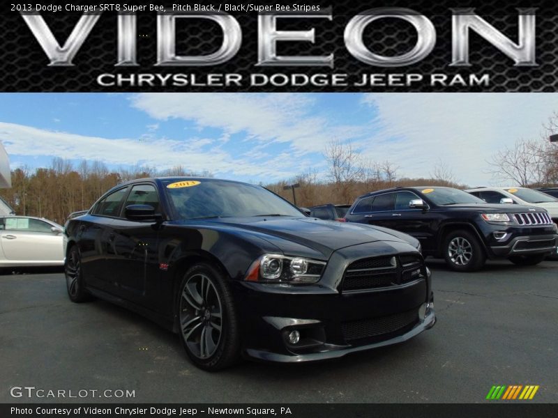 Pitch Black / Black/Super Bee Stripes 2013 Dodge Charger SRT8 Super Bee