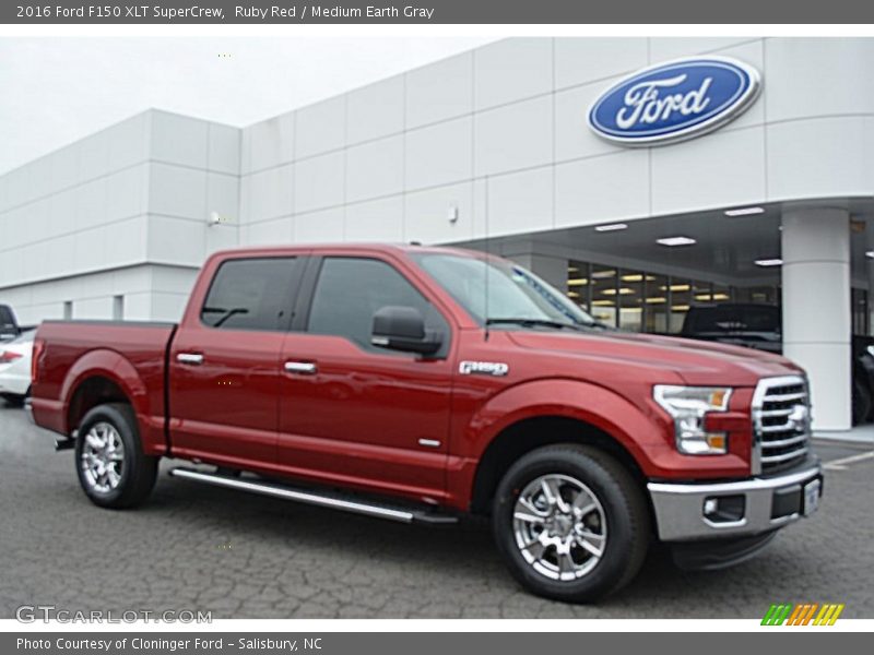 Ruby Red / Medium Earth Gray 2016 Ford F150 XLT SuperCrew