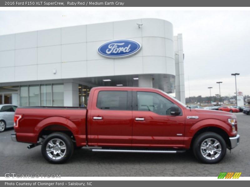 Ruby Red / Medium Earth Gray 2016 Ford F150 XLT SuperCrew