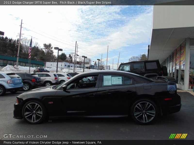 Pitch Black / Black/Super Bee Stripes 2013 Dodge Charger SRT8 Super Bee