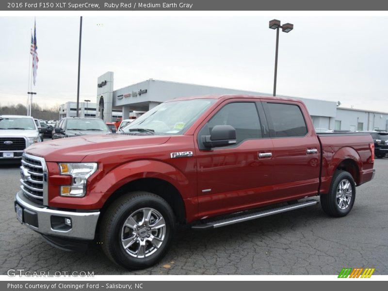 Ruby Red / Medium Earth Gray 2016 Ford F150 XLT SuperCrew