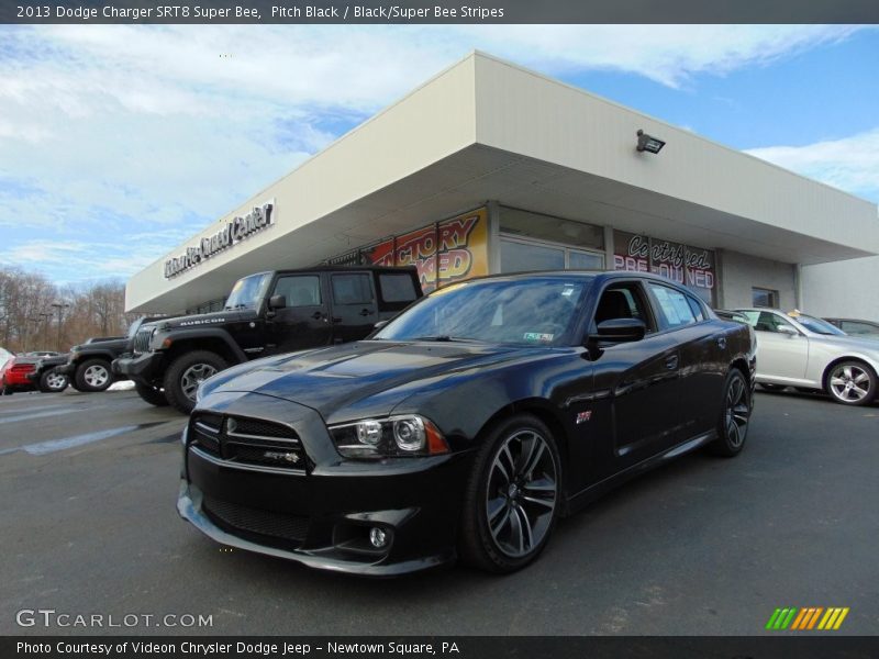 Pitch Black / Black/Super Bee Stripes 2013 Dodge Charger SRT8 Super Bee