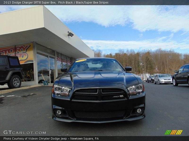 Pitch Black / Black/Super Bee Stripes 2013 Dodge Charger SRT8 Super Bee