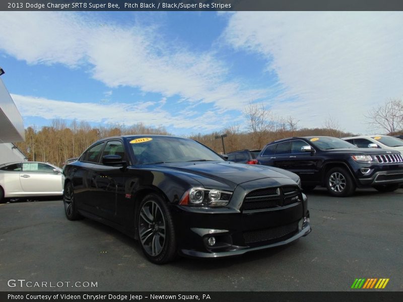 Pitch Black / Black/Super Bee Stripes 2013 Dodge Charger SRT8 Super Bee