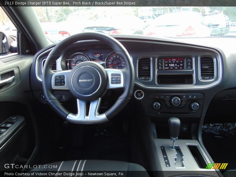Pitch Black / Black/Super Bee Stripes 2013 Dodge Charger SRT8 Super Bee