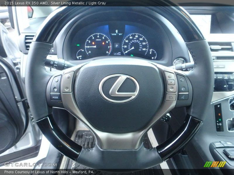 Silver Lining Metallic / Light Gray 2015 Lexus RX 350 AWD