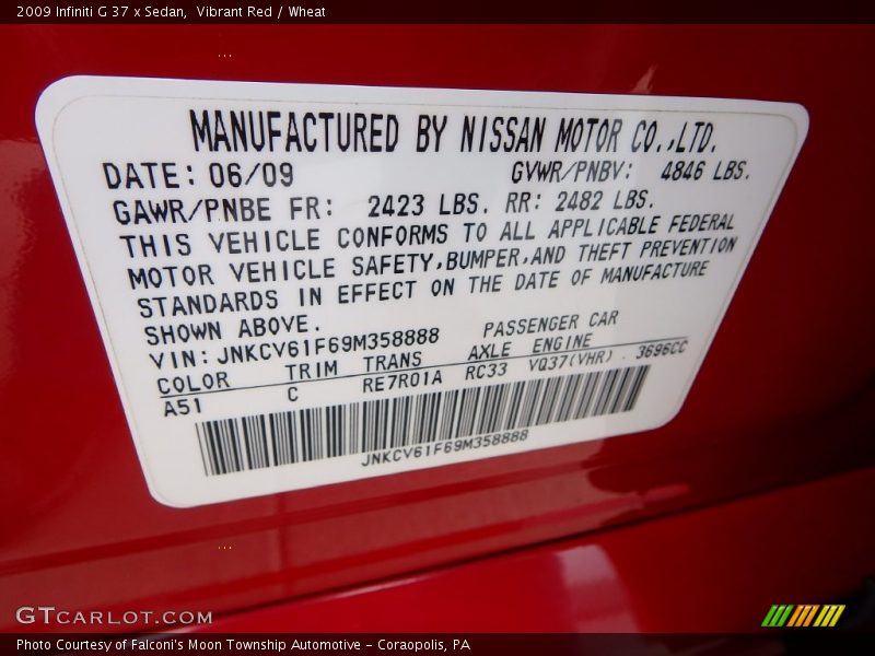 Vibrant Red / Wheat 2009 Infiniti G 37 x Sedan