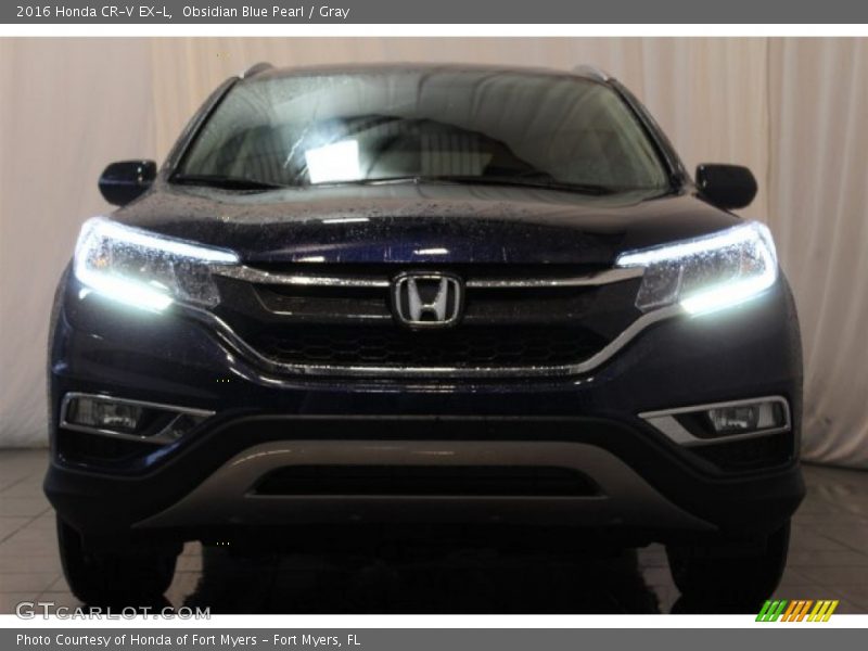 Obsidian Blue Pearl / Gray 2016 Honda CR-V EX-L