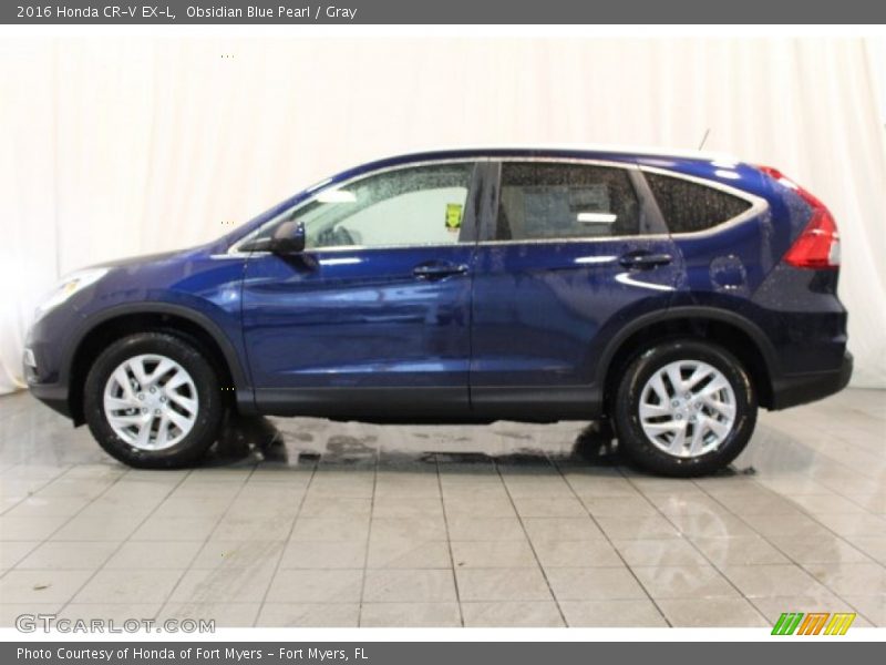 Obsidian Blue Pearl / Gray 2016 Honda CR-V EX-L